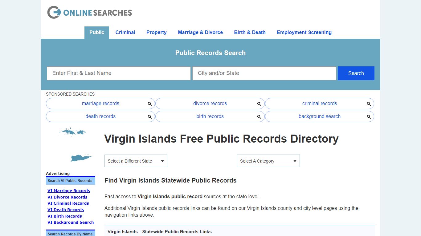 Virgin Islands Public Records Directory